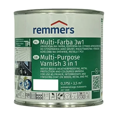 Multi-Farba Remmers 3w1 0,375 litra | biała | antracyt | jet black | ral 7016 | ral 9005 | ral 9016 | do metalu | do pvc