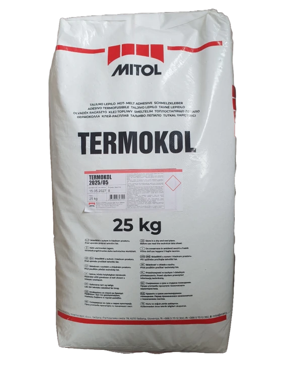 Klej termotopliwy Termokol 2025 05 Mitol 25kg | klej do okleiniarek biały | klej do obrzeży | mocny klej do obrzeży