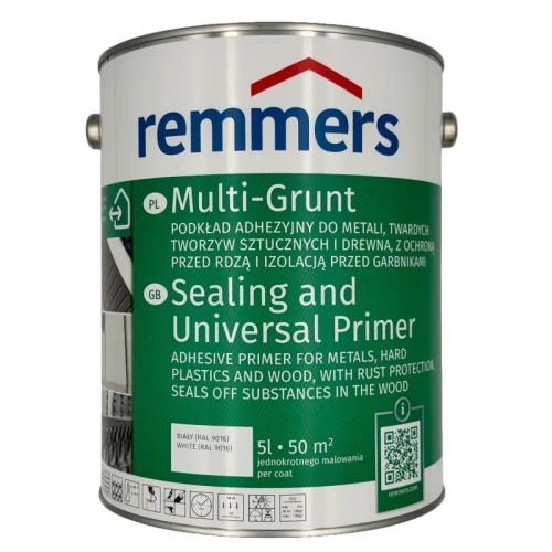 Remmers Multi-Grunt Biały RAL 9016 5 litrów | do drewna | do metalu | dobra przyczepność