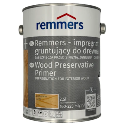 Impregnat gruntujący do drewna Remmers 2,5 l | Remmers 4200206601 | impregnat przeciw siniznie | impregnat przeciw zgniliźnie | impregnat przeciw owadom | impregnat pod lazurę | impregnat do drzwi drewnianych | impregnat do płotu | impregnat do altany