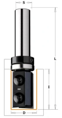 Frez prosty CMT 656.692.11 HM D19 S12 - z łożyskiem górnym