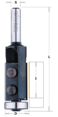 Frez prosty CMT 657.191.11 HM D19 S8 - z łożyskiem dolnym