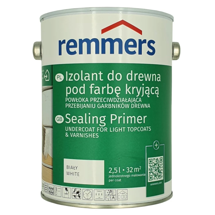 biały izolant do drewna pod farbę kryjącą remmers 2,5l | do drewna | farba do drewna