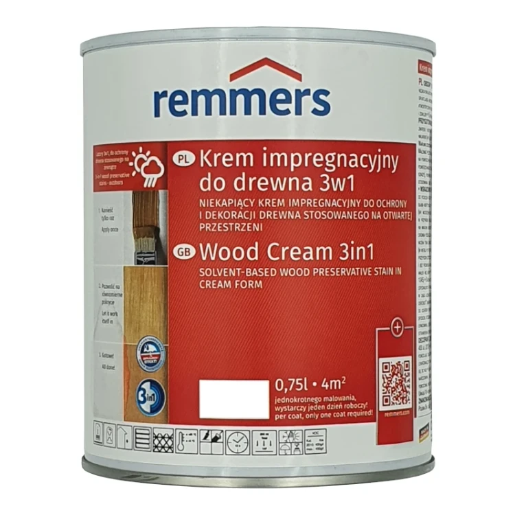 Remmers krem impregnacyjny do drewna 3w1 0,75L | kolory | farba do drewna | lazura | teichman