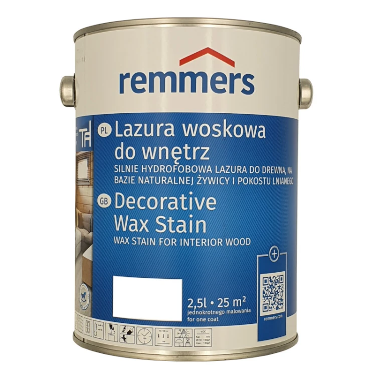 Remmers lazura woskowa biała do wewnątrz 2,5L