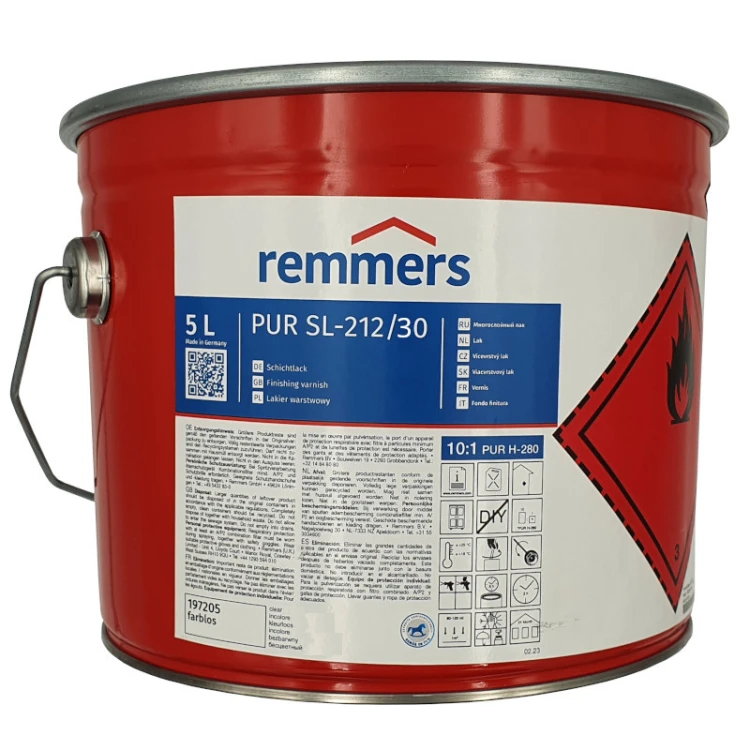 Remmers PUR SL-212-30 lakier do drewna półmat 5L | lakier do parkietu | lakier do schodów | połysk jedwabisty | mat