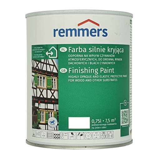 Remmers biała farba RAL9016 silnie kryjąca deckfarbe 0,75L