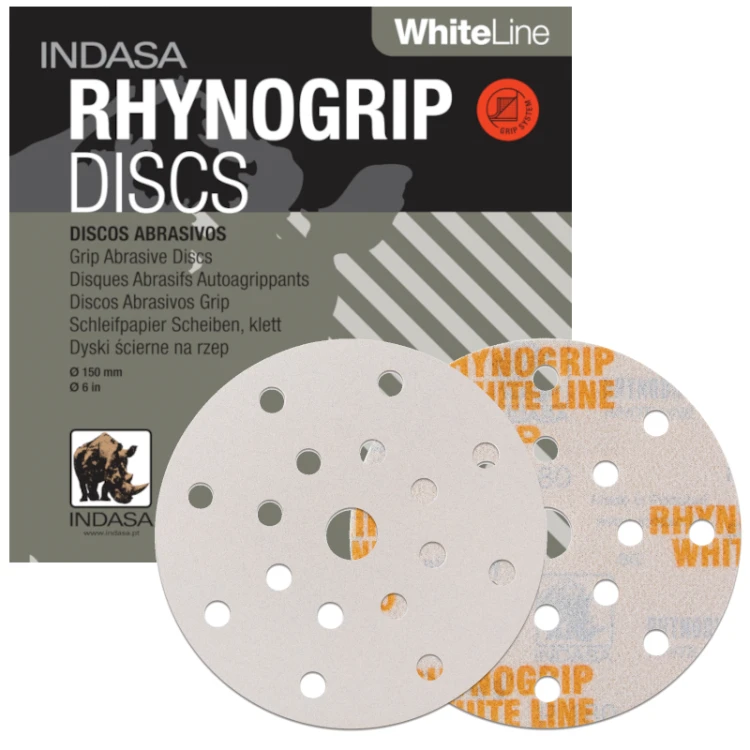 krążki ścierne 150mm 17h Indasa rhynogrip | P80 | P100 | P120 | P150 | P180 | P220 | P320 | P600 | P1200