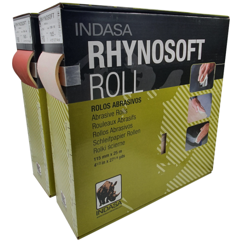Papier ścierny na gąbce INDASA RHYNOSOFT 115mmx25m | p80 | p100 | p120 | p150 | p180 | p220 | p240 | p320
