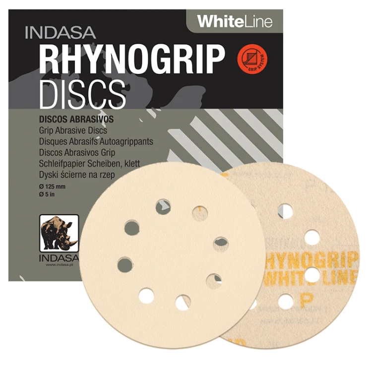 krążki ścierne 125mm 8h Indasa rhynogrip | P80 | P100 | P120 | P150 | P180 | P220 | P320 | P600 | P1200