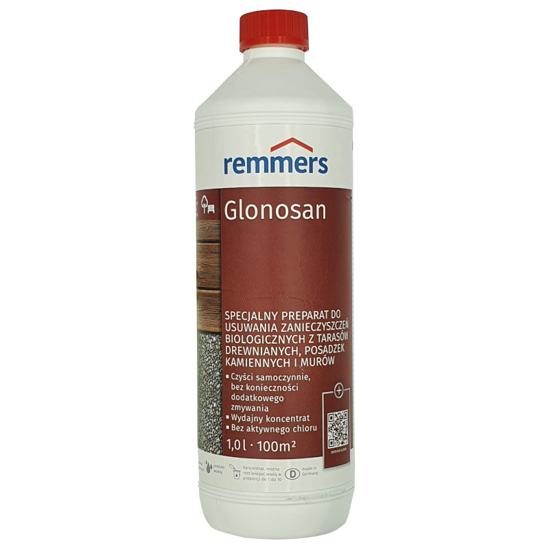 Remmers glonosan środek do czyszczenia zielonych nalotów 1 litr | do glonów | mchu | środek do czyszczenia kostki | środek do czyszczenia tarasów | teichman