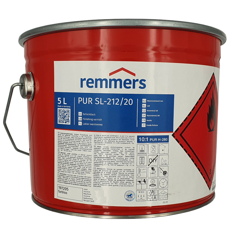 Remmers PUR SL-212-20 lakier do drewna mat 5L | lakier do parkietu | lakier do schodów | połysk jedwabisty | półmat