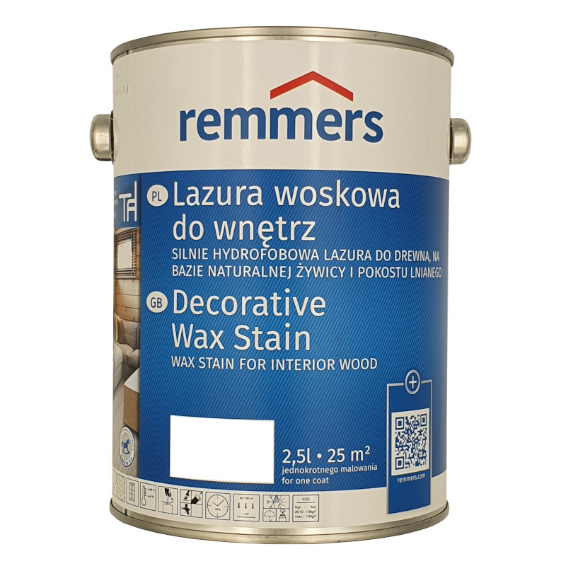 Remmers lazura woskowa biała do wewnątrz 2,5L