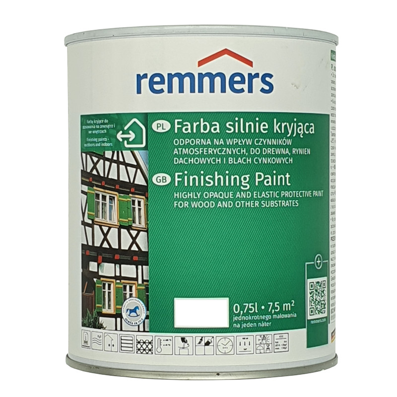 Remmers biała farba RAL9016 silnie kryjąca deckfarbe 0,75L